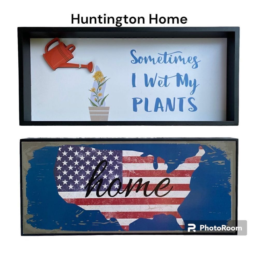 NWT Huntington Home 1 Reversible Design Horizontal Box Sign Plaque